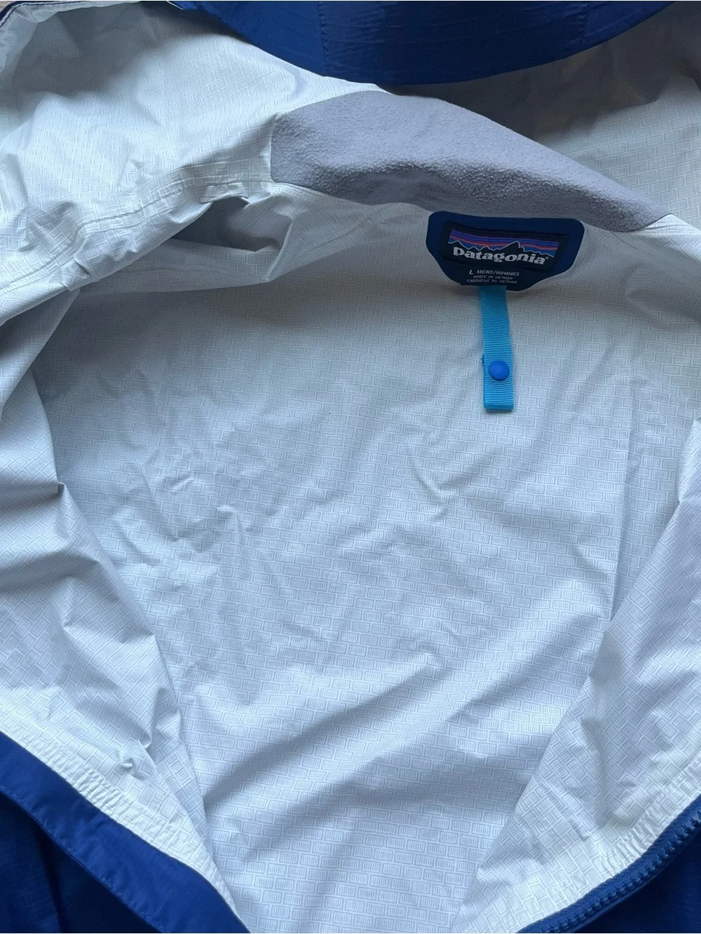 Patagonia torrentshell H2nO blue hooded rain jacket coat outdoor large *read